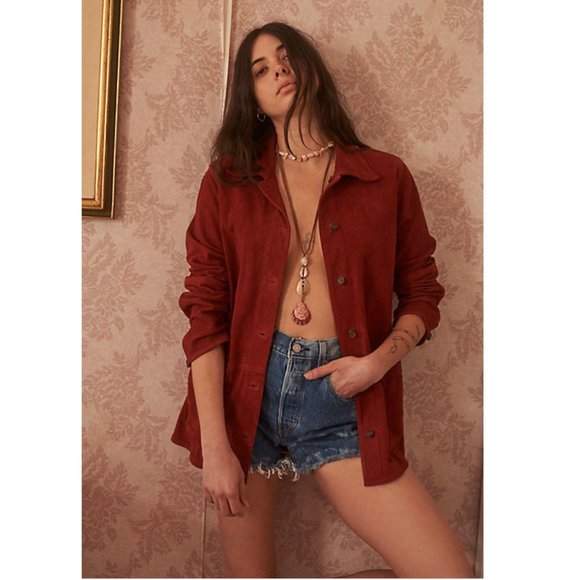 Maya Suede Shirt Jacket Nwot 